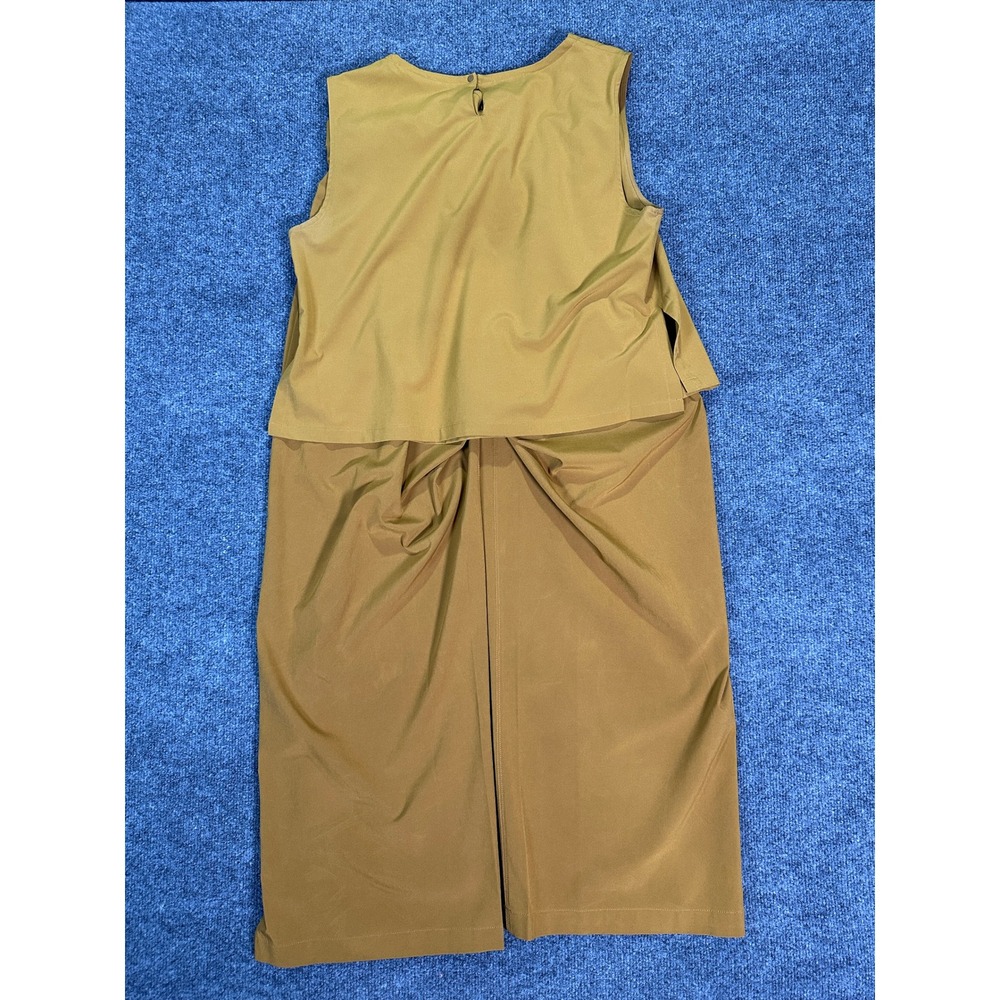 Wayre Mustard Yellow Two Piece Set Sleeveless Top Wide Leg Pants Women's Size M